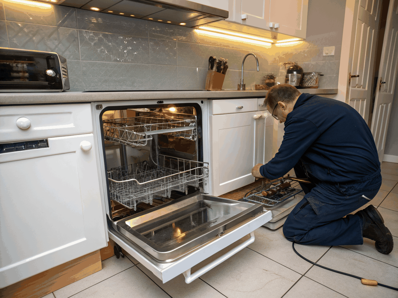 Dishwasher pump and water inlet valve repair by certified appliance tech